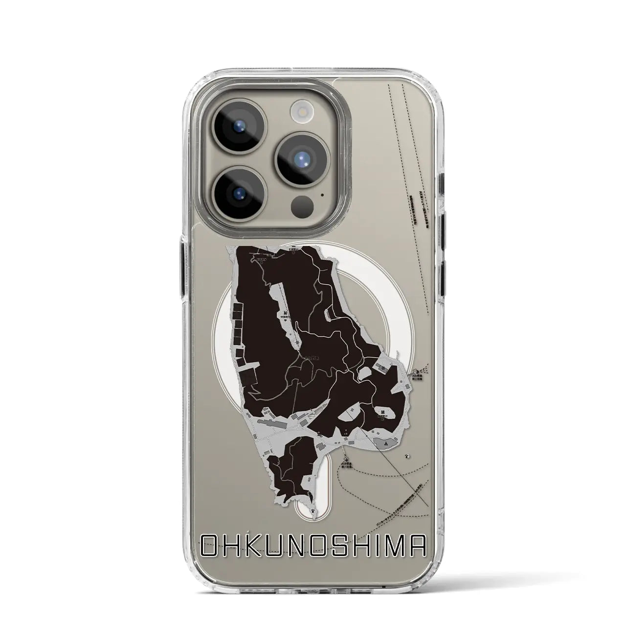 【大久野島(広島県)】地図柄iPhoneケース(MagSafeタイプ)