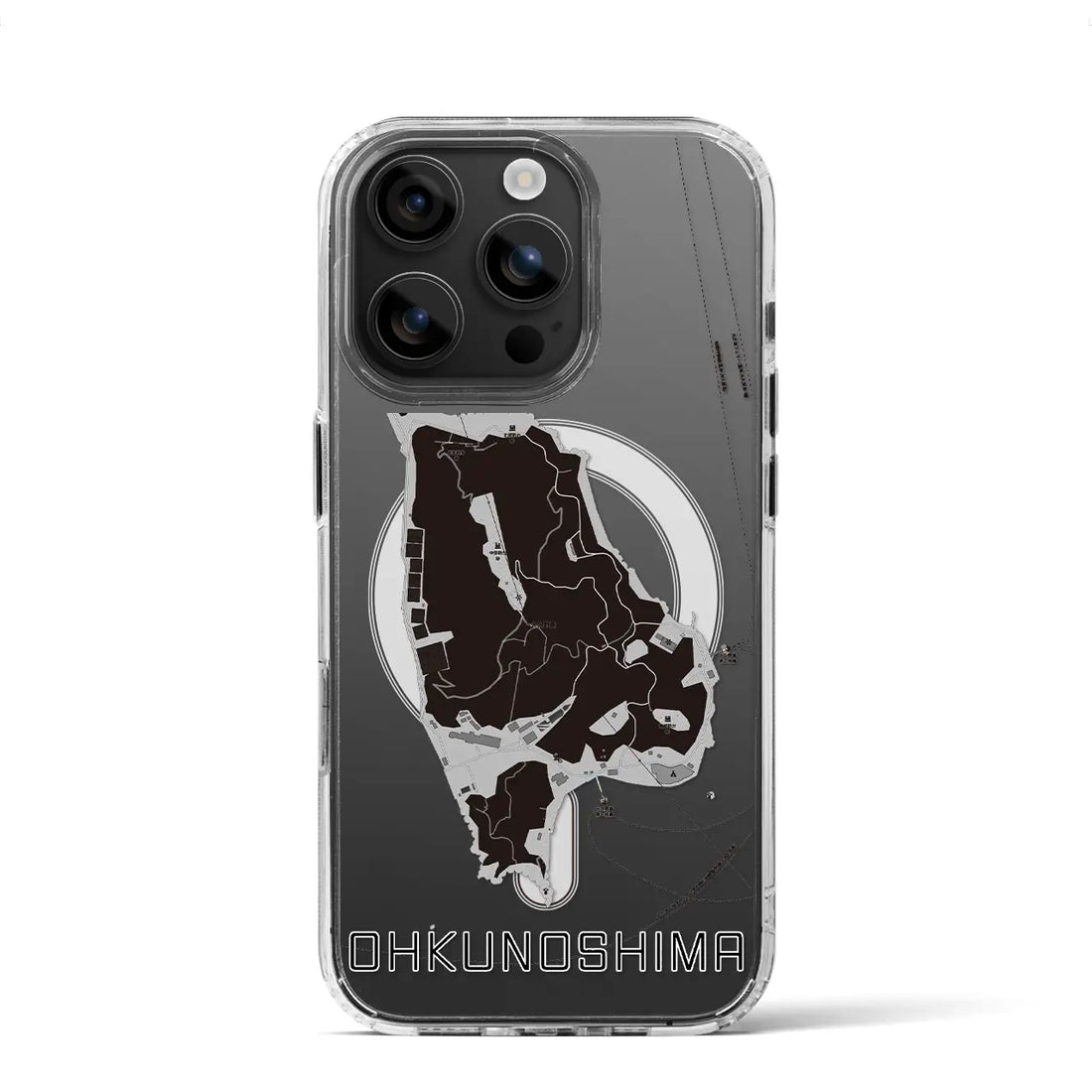 【大久野島(広島県)】地図柄iPhoneケース(MagSafeタイプ)