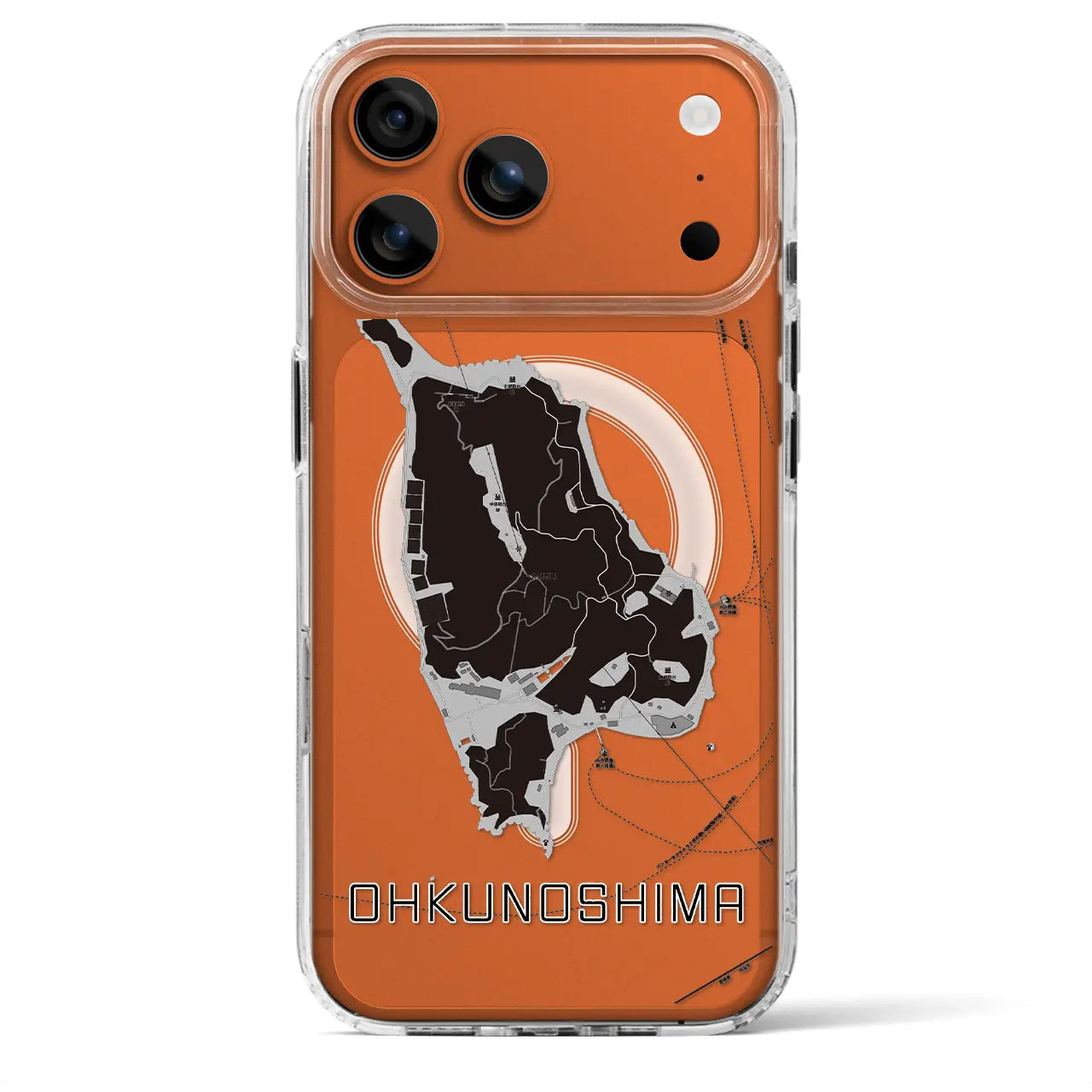 【大久野島(広島県)】地図柄iPhoneケース(MagSafeタイプ)