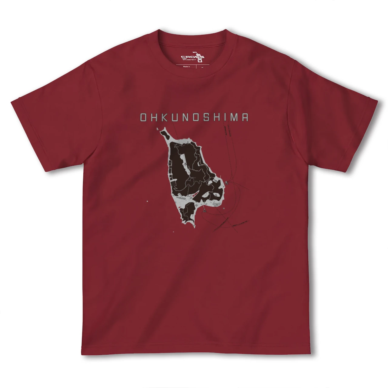 【大久野島(広島県)】地図柄ヘビーウェイトTシャツ