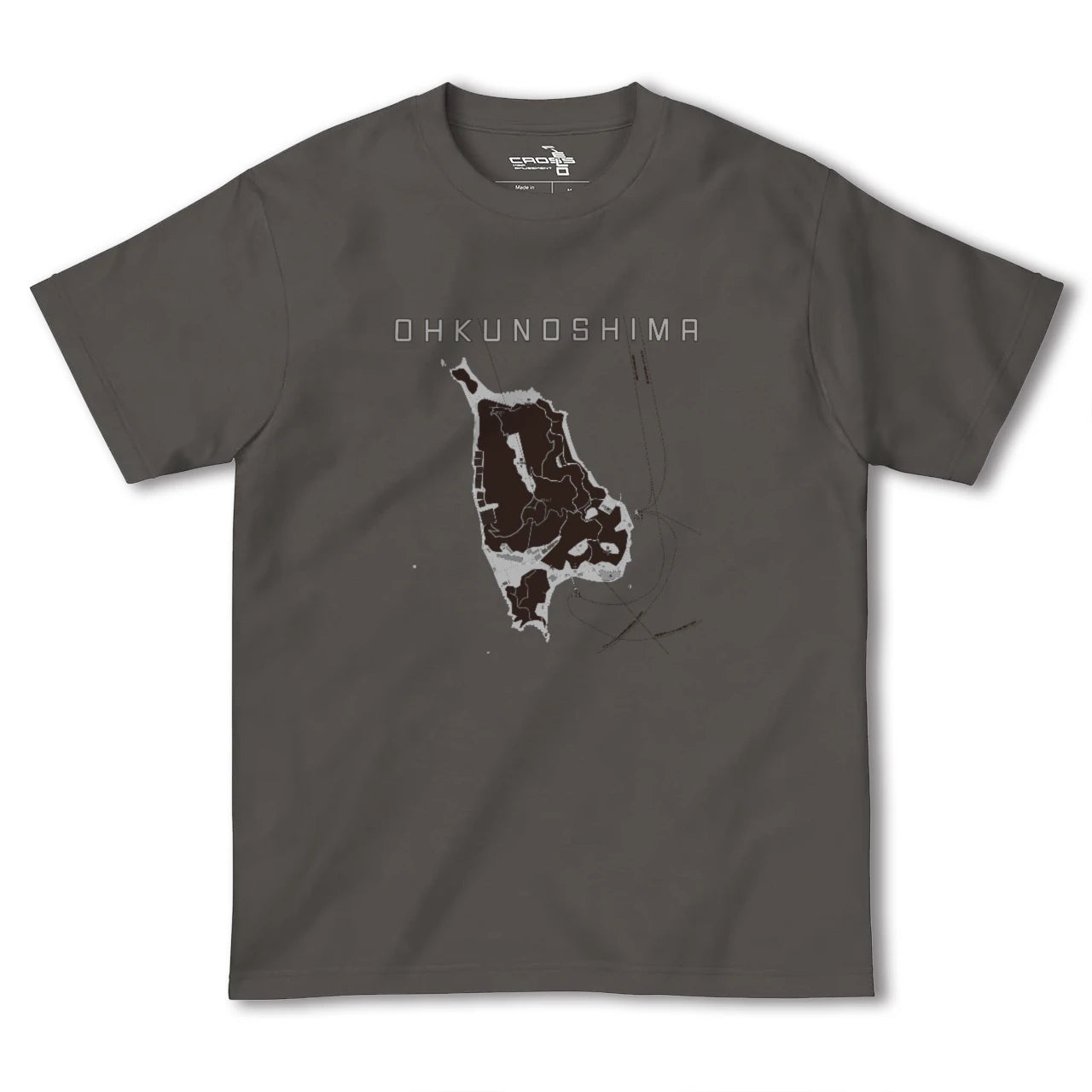 【大久野島(広島県)】地図柄ヘビーウェイトTシャツ