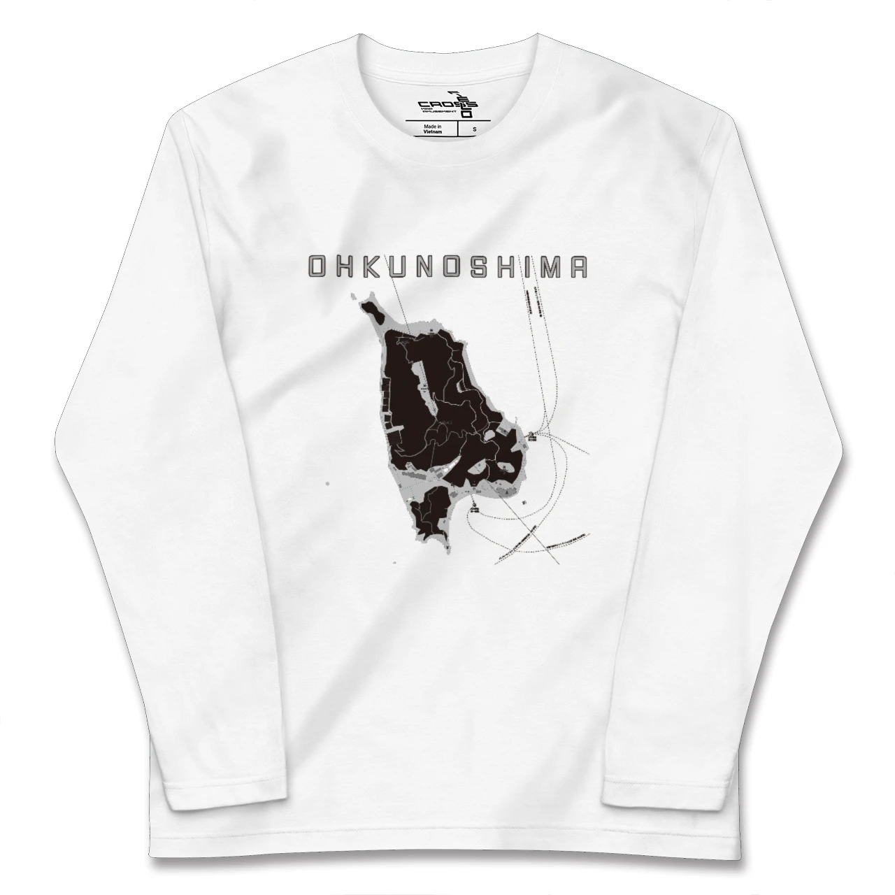 【大久野島(広島県)】地図柄ロングスリーブTシャツ