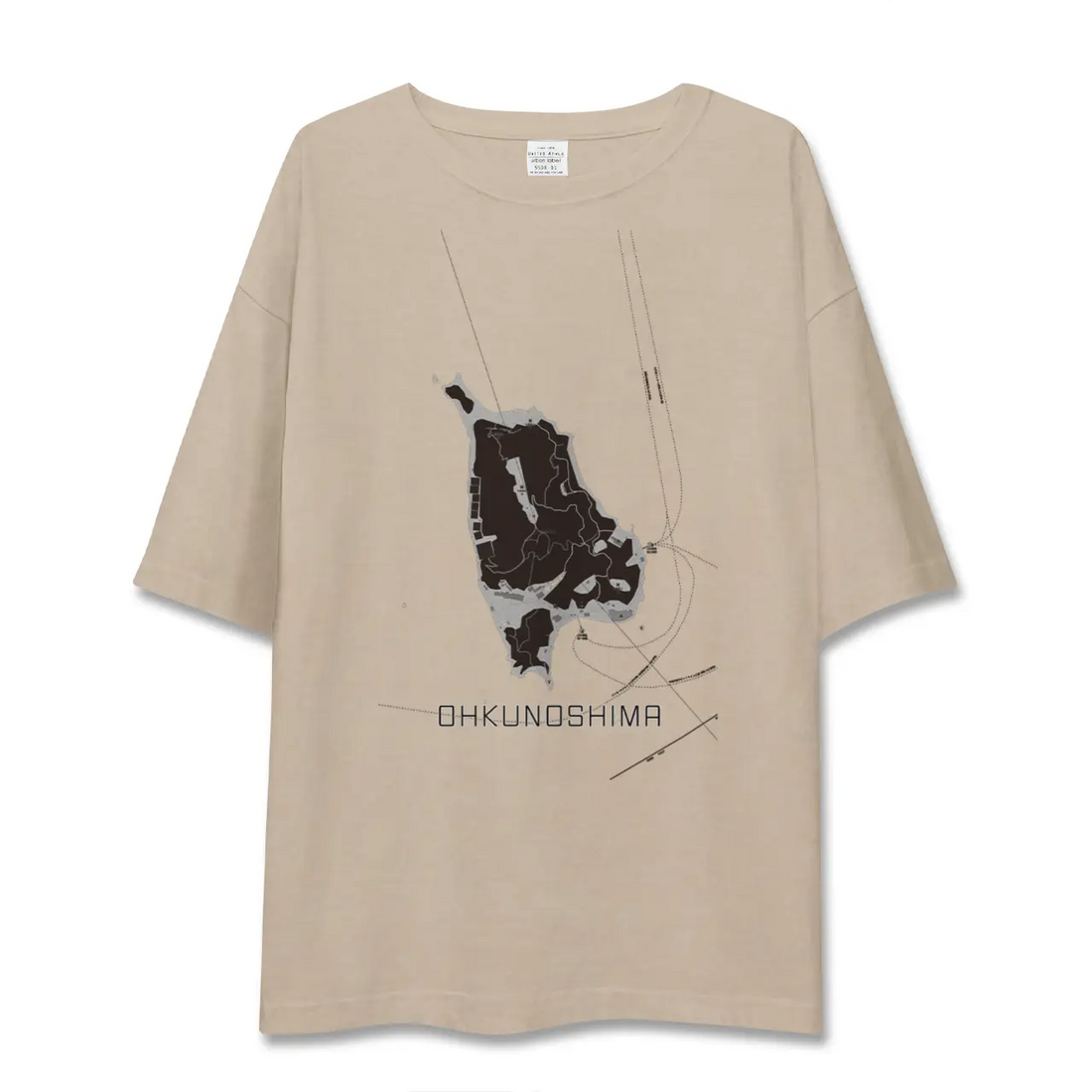 【大久野島(広島県)】地図柄ビッグシルエットTシャツ