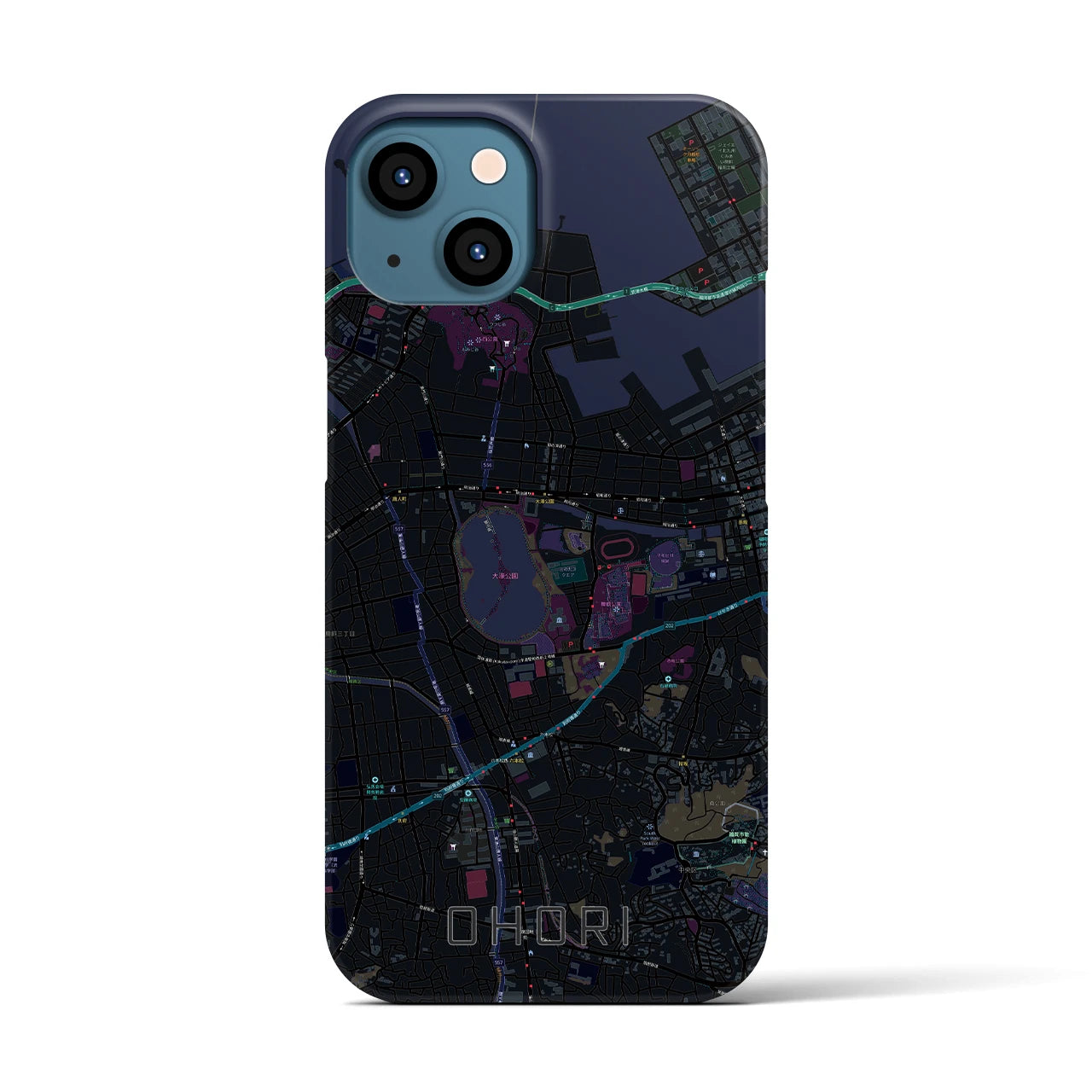 【大濠(福岡県)】地図柄iPhoneケース(バックカバータイプ)