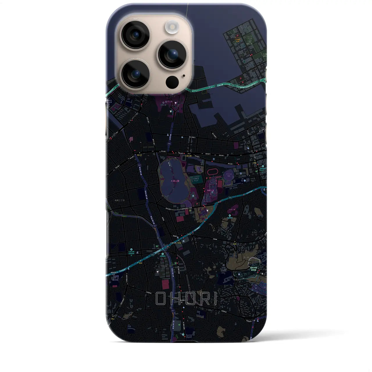 【大濠(福岡県)】地図柄iPhoneケース(バックカバータイプ)