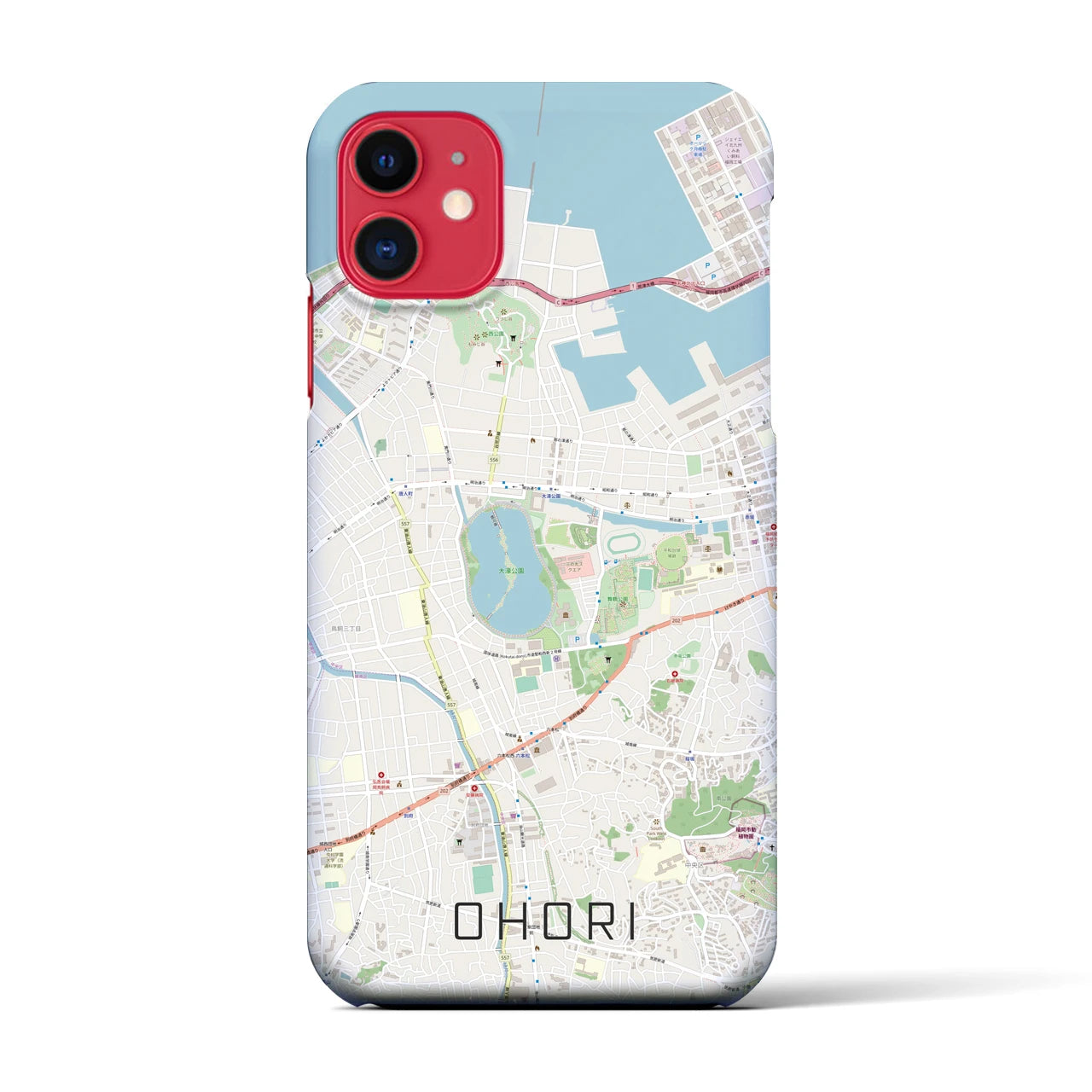 【大濠(福岡県)】地図柄iPhoneケース(バックカバータイプ)