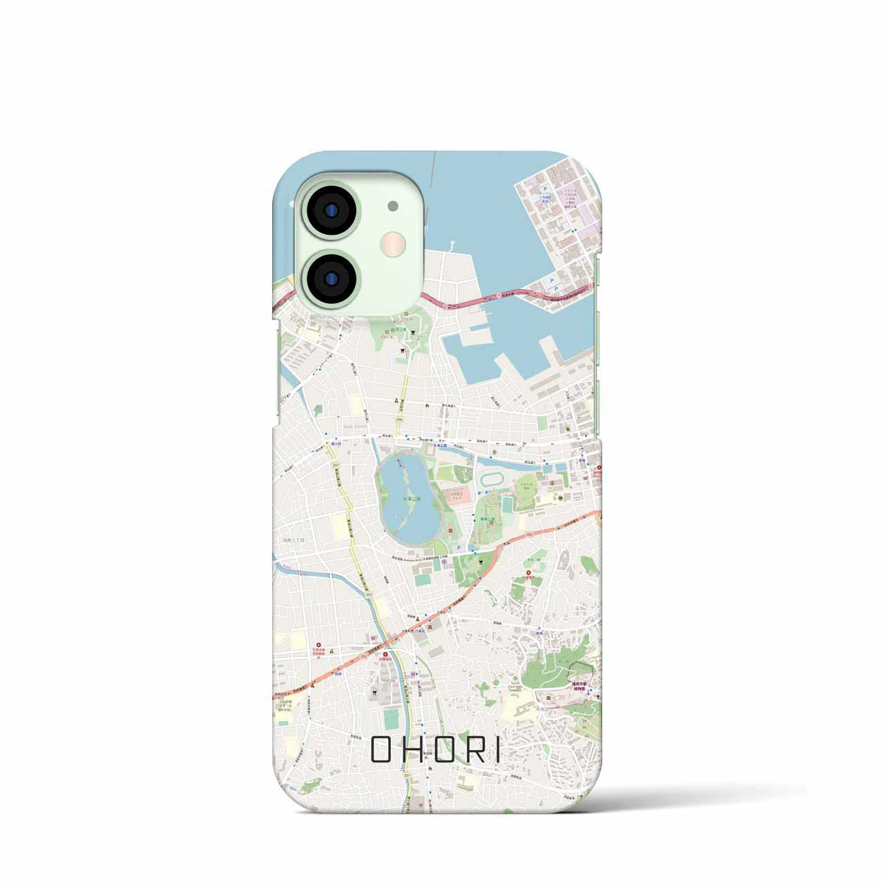 【大濠(福岡県)】地図柄iPhoneケース(バックカバータイプ)