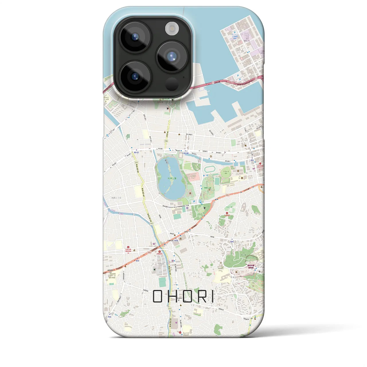 【大濠(福岡県)】地図柄iPhoneケース(バックカバータイプ)