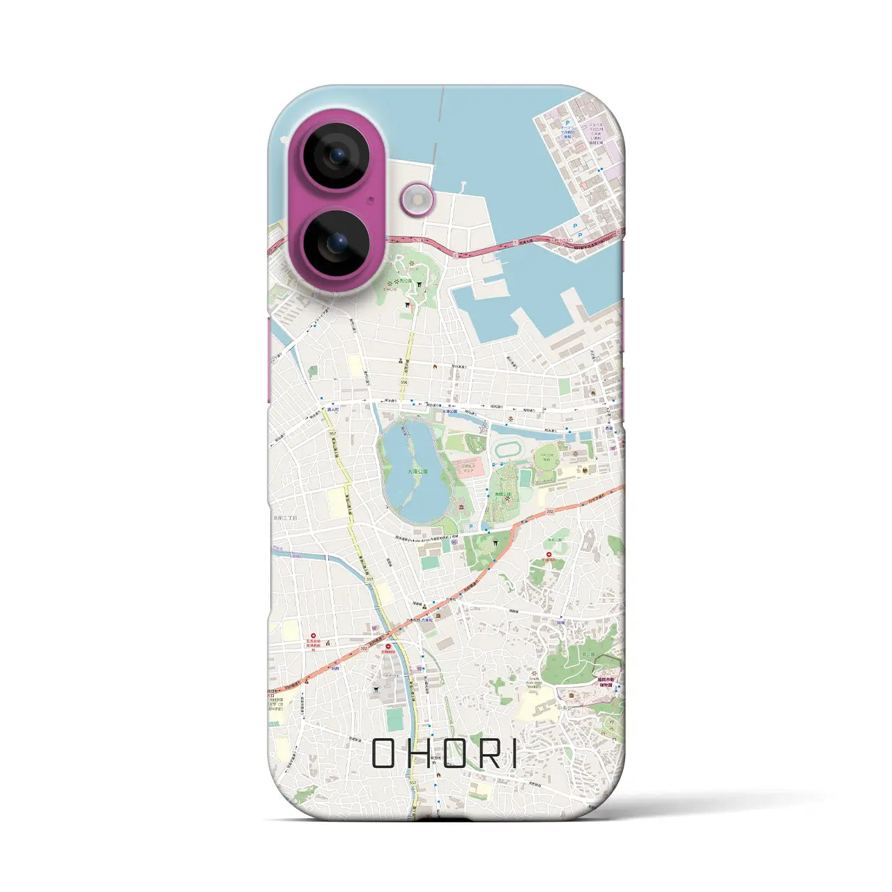 【大濠(福岡県)】地図柄iPhoneケース(バックカバータイプ)