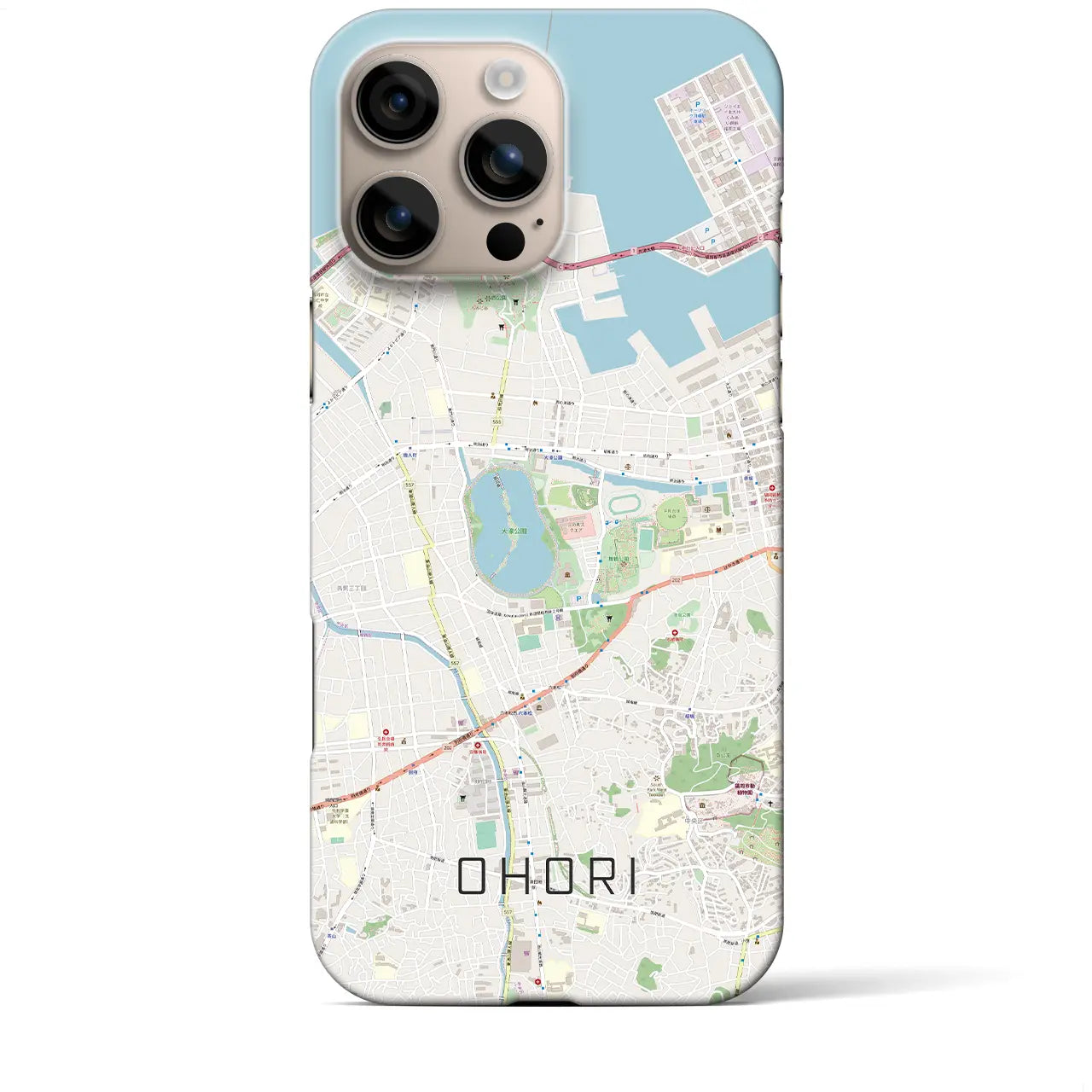 【大濠(福岡県)】地図柄iPhoneケース(バックカバータイプ)