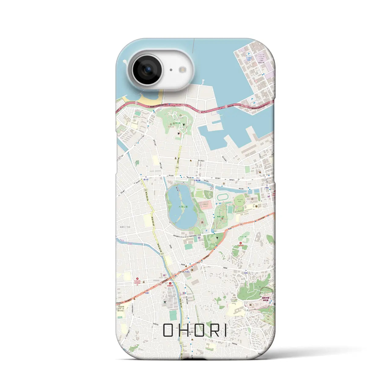 【大濠(福岡県)】地図柄iPhoneケース(バックカバータイプ)