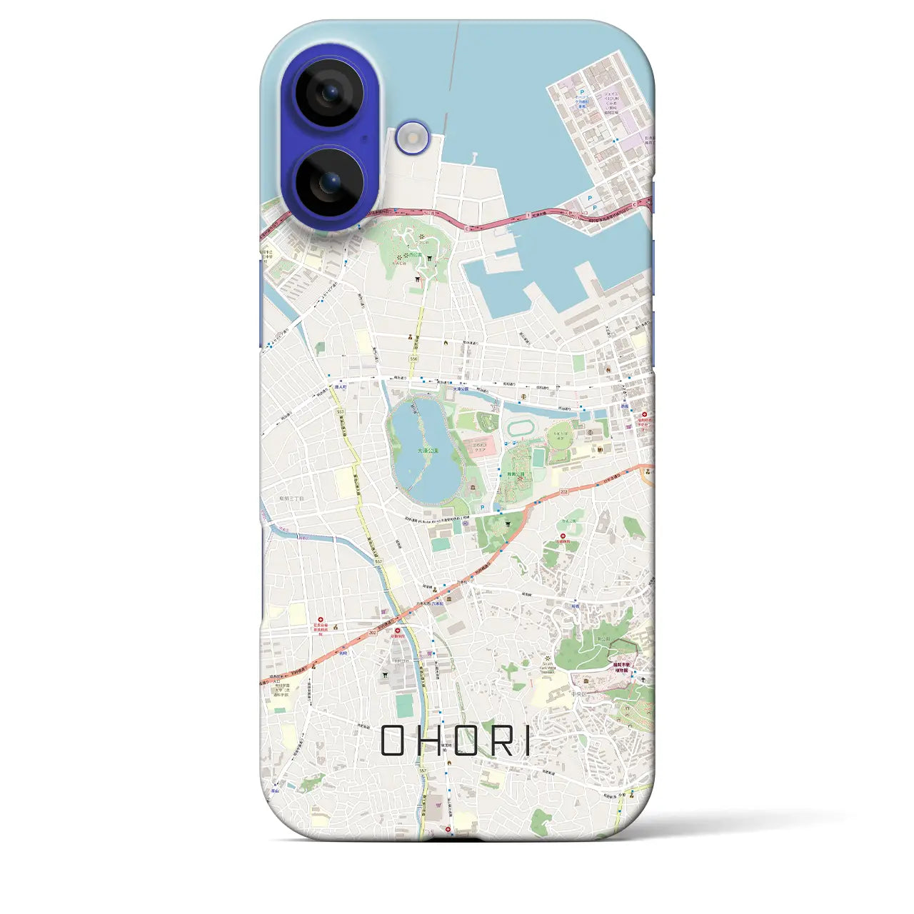 【大濠(福岡県)】地図柄iPhoneケース(バックカバータイプ)ナチュラル・iPhone 16 Pro Max 用