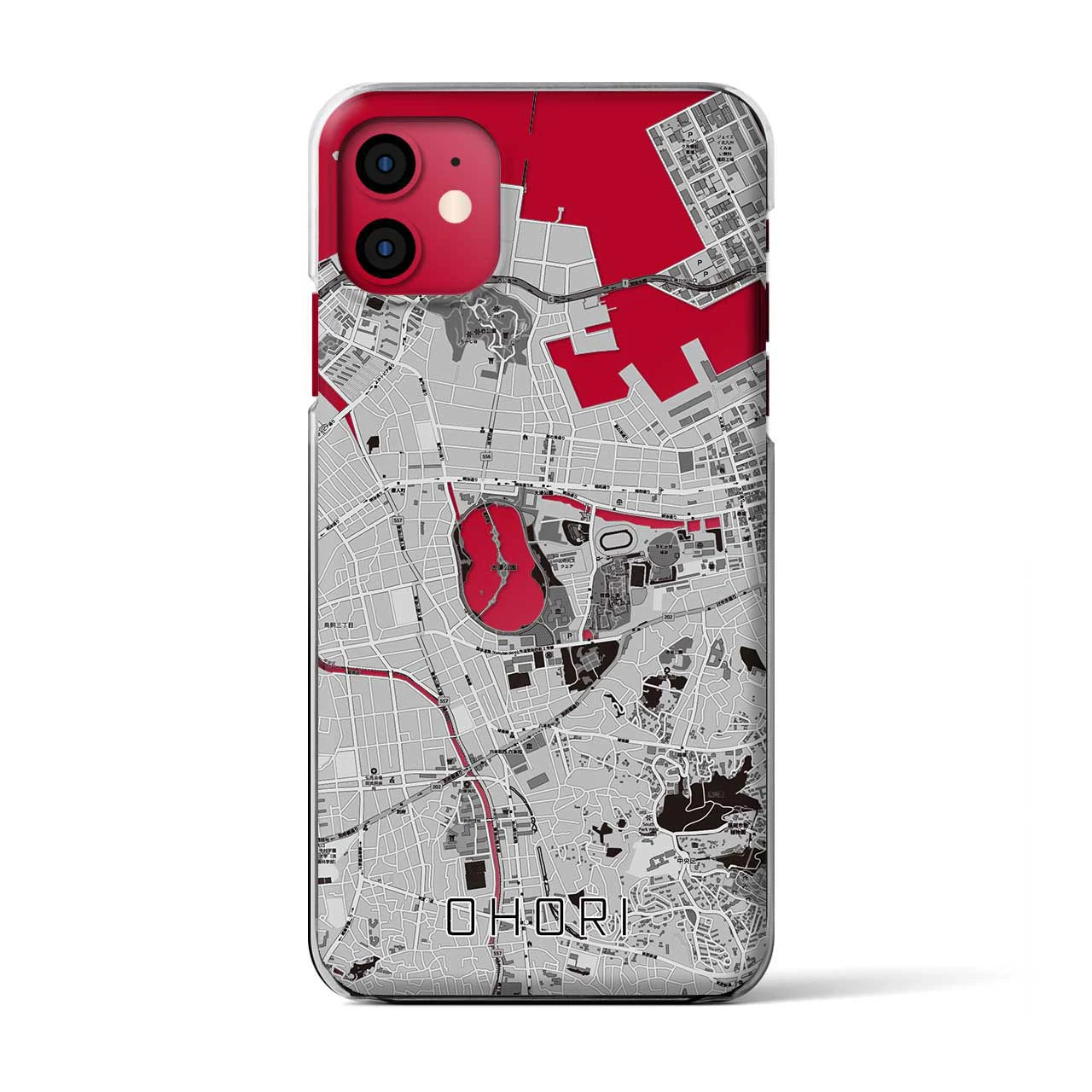 【大濠(福岡県)】地図柄iPhoneケース(クリアタイプ)