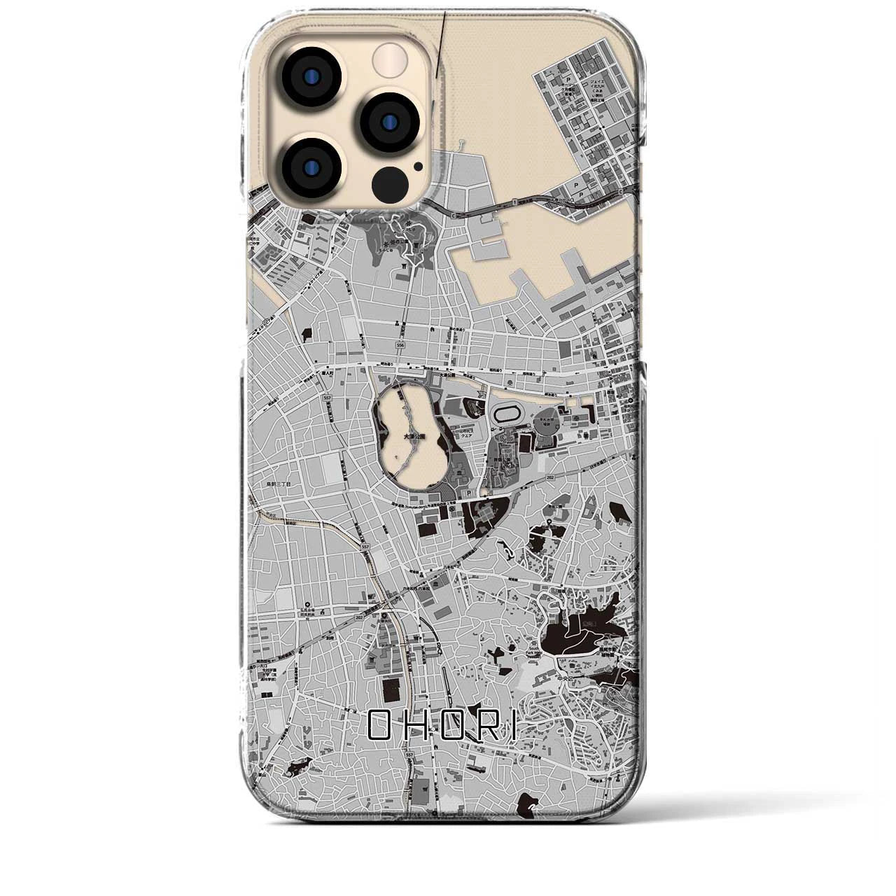 【大濠(福岡県)】地図柄iPhoneケース(クリアタイプ)