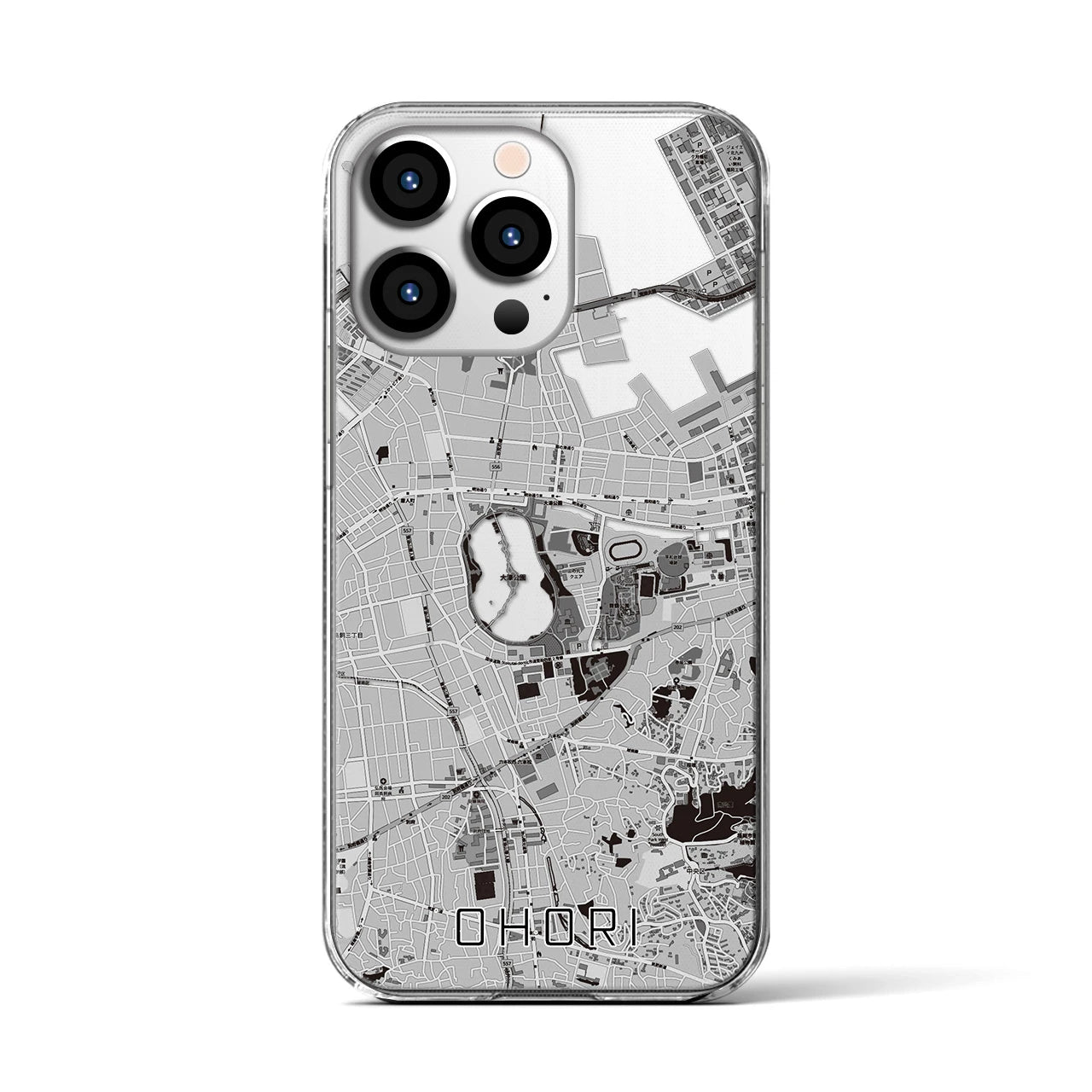 【大濠(福岡県)】地図柄iPhoneケース(クリアタイプ)