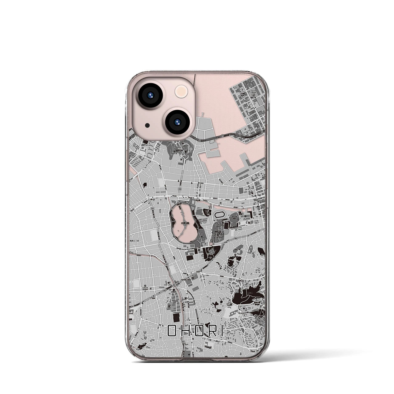 【大濠(福岡県)】地図柄iPhoneケース(クリアタイプ)