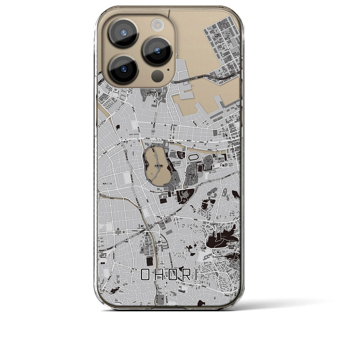 【大濠(福岡県)】地図柄iPhoneケース(クリアタイプ)