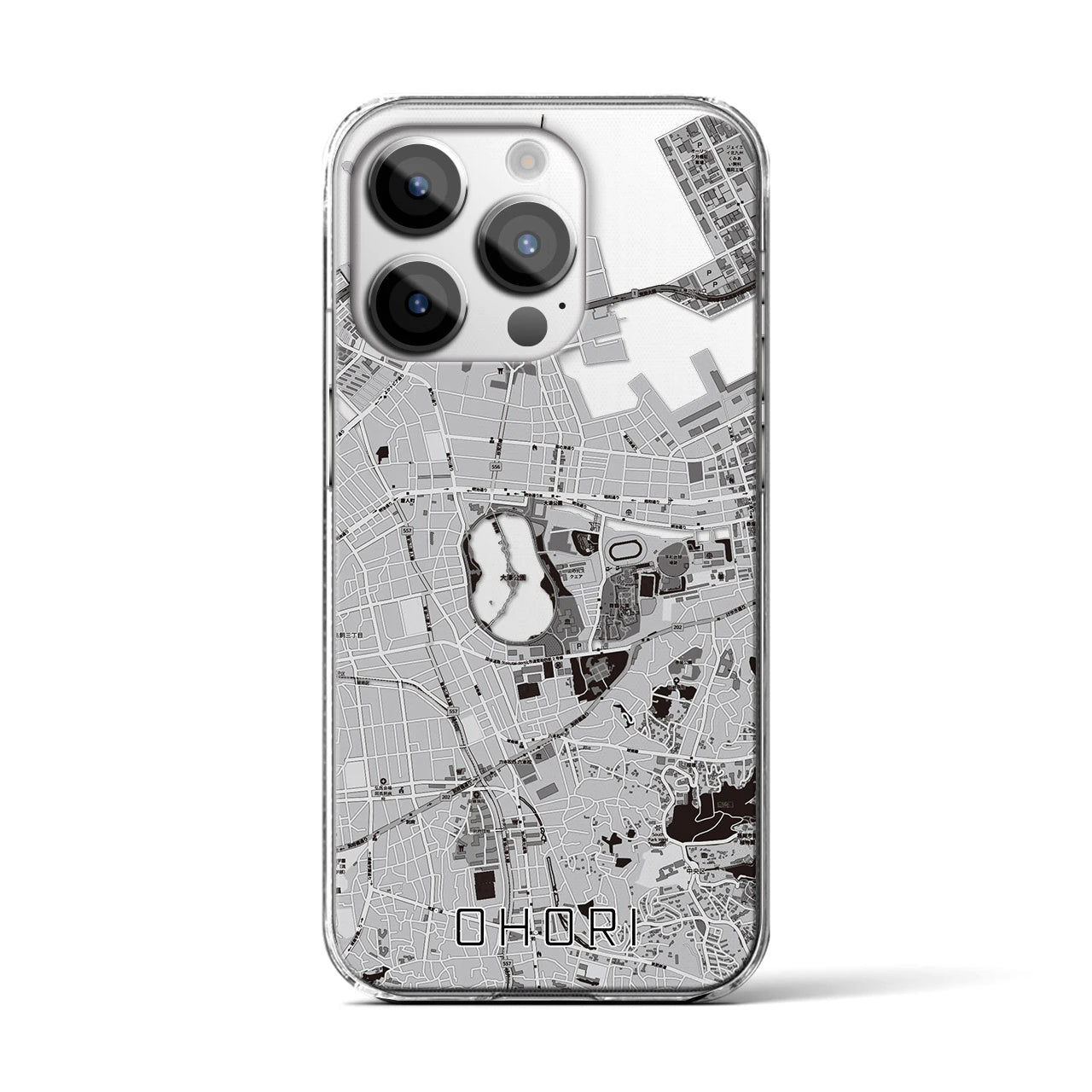 【大濠(福岡県)】地図柄iPhoneケース(クリアタイプ)