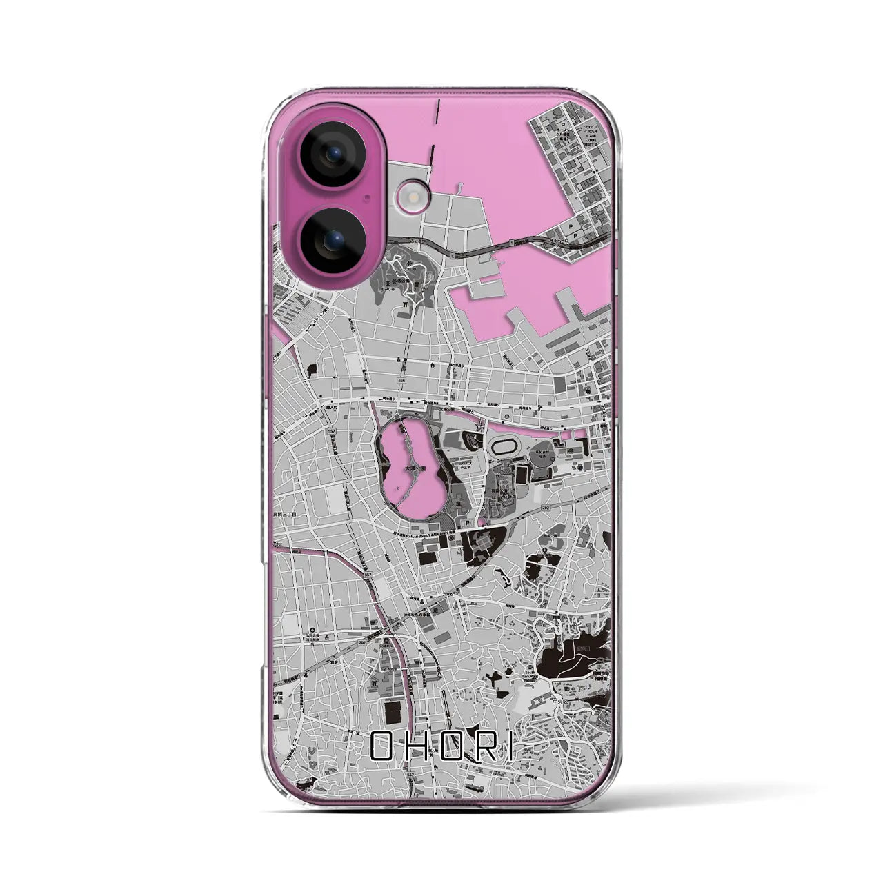 【大濠(福岡県)】地図柄iPhoneケース(クリアタイプ)