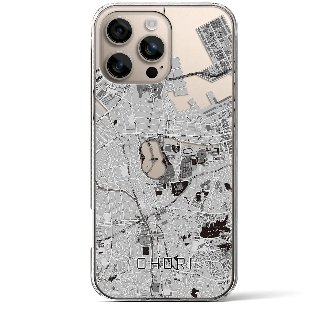 【大濠(福岡県)】地図柄iPhoneケース(クリアタイプ)