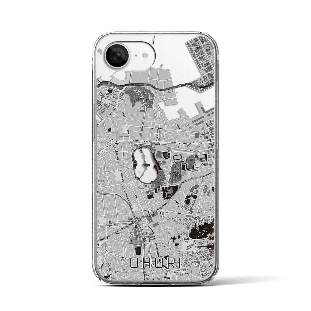 【大濠(福岡県)】地図柄iPhoneケース(クリアタイプ)