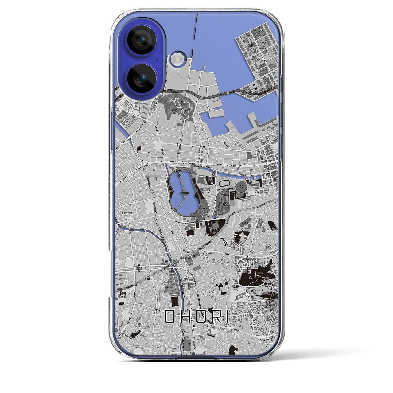 【大濠(福岡県)】地図柄iPhoneケース(クリアタイプ)