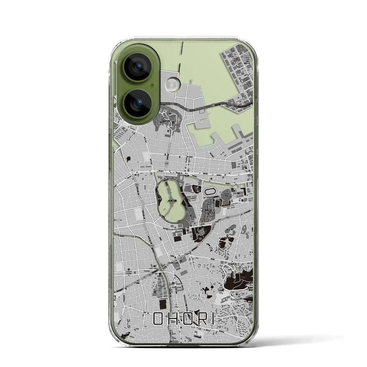 【大濠(福岡県)】地図柄iPhoneケース(クリアタイプ)モノトーン・iPhone 17 Pro Max 用