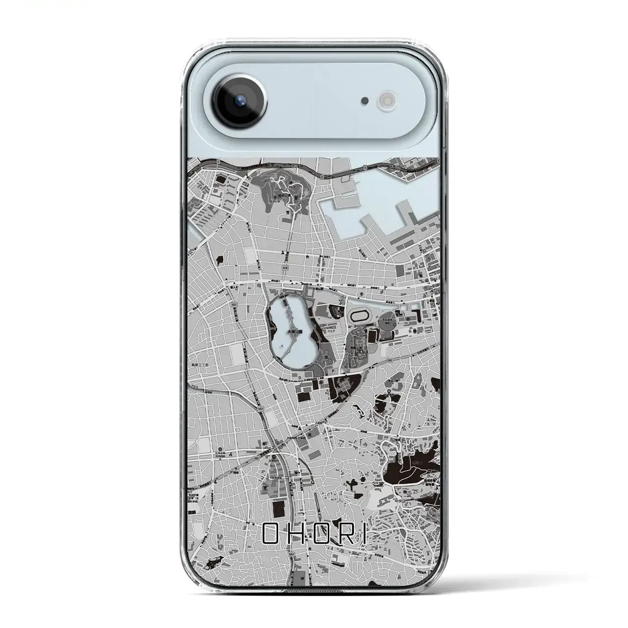 【大濠(福岡県)】地図柄iPhoneケース(クリアタイプ)