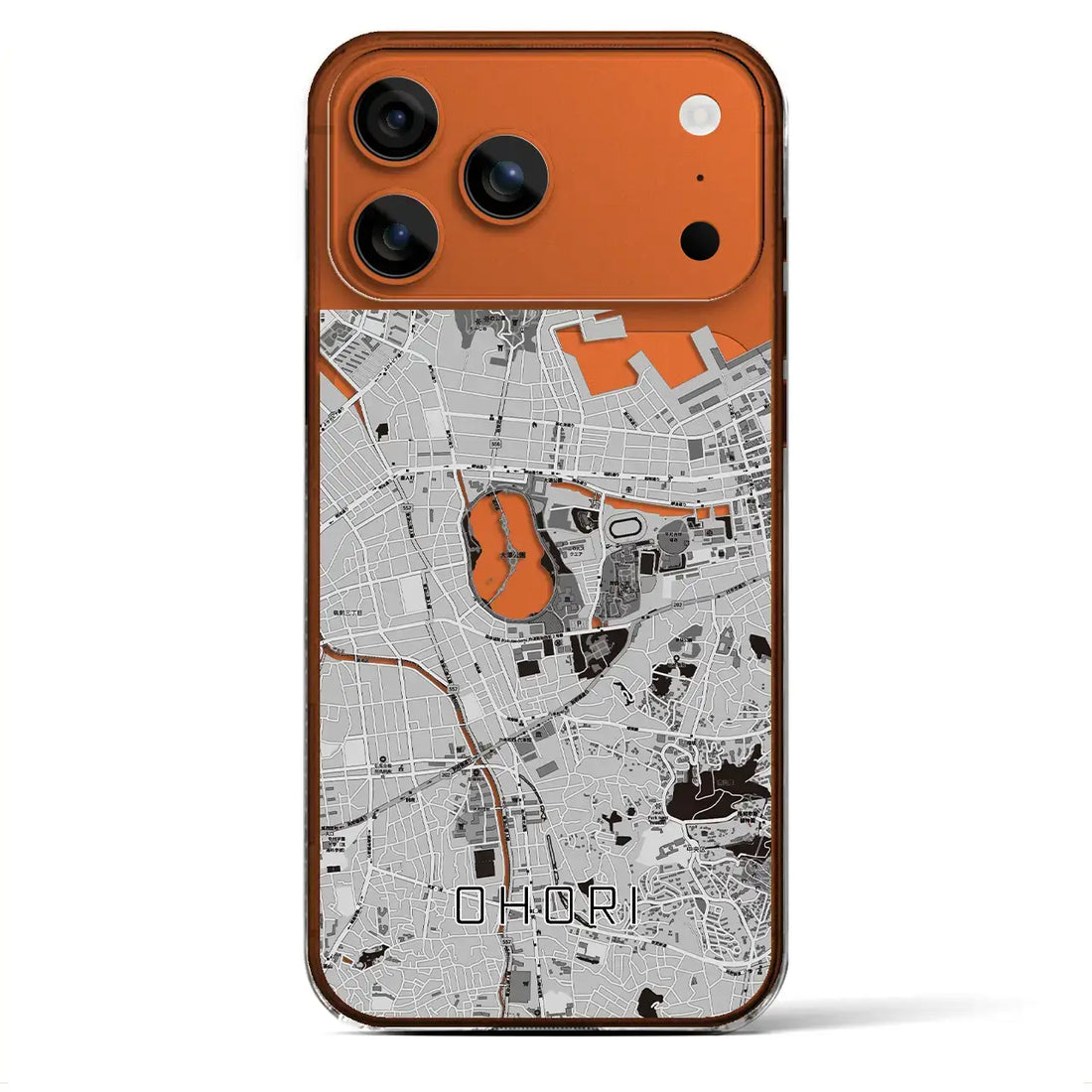 【大濠(福岡県)】地図柄iPhoneケース(クリアタイプ)