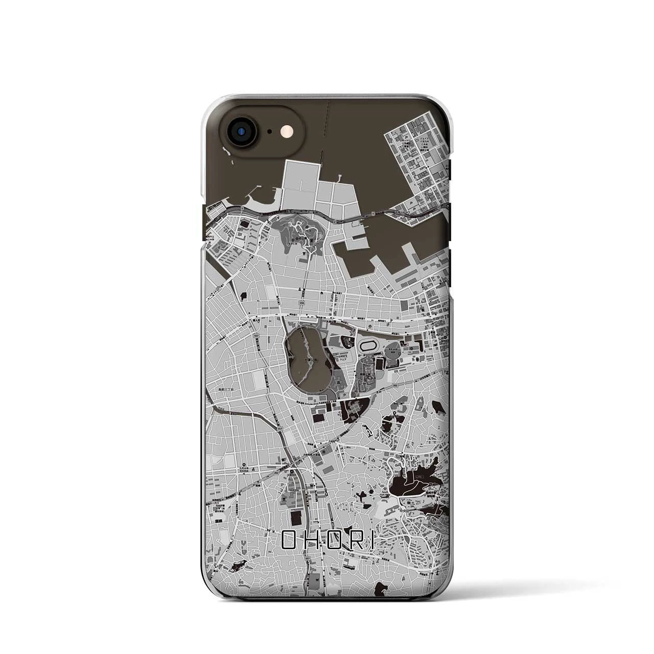 【大濠(福岡県)】地図柄iPhoneケース(クリアタイプ)