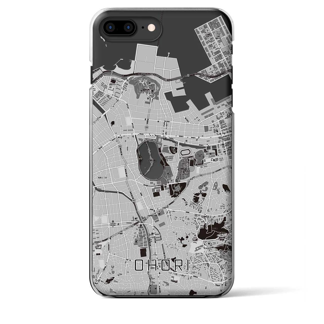 【大濠(福岡県)】地図柄iPhoneケース(クリアタイプ)