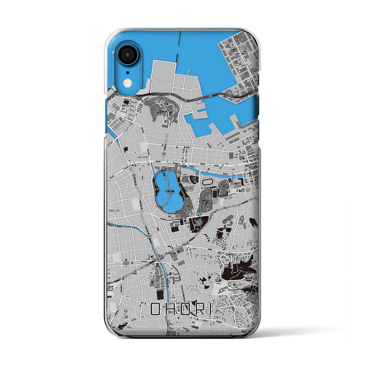 【大濠(福岡県)】地図柄iPhoneケース(クリアタイプ)