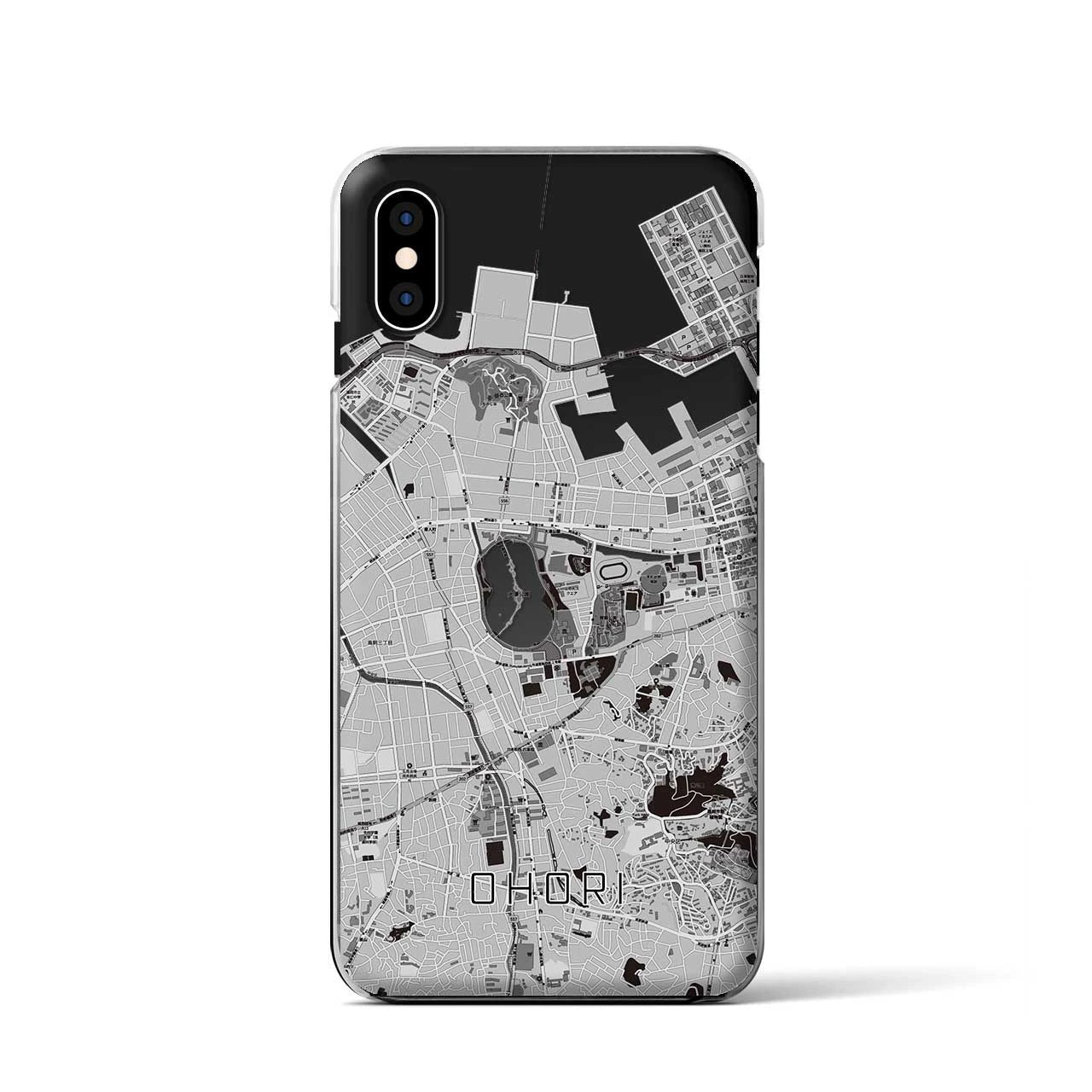 【大濠(福岡県)】地図柄iPhoneケース(クリアタイプ)