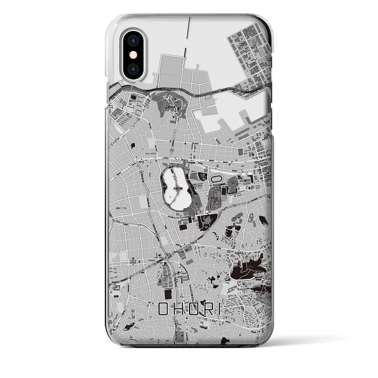 【大濠(福岡県)】地図柄iPhoneケース(クリアタイプ)