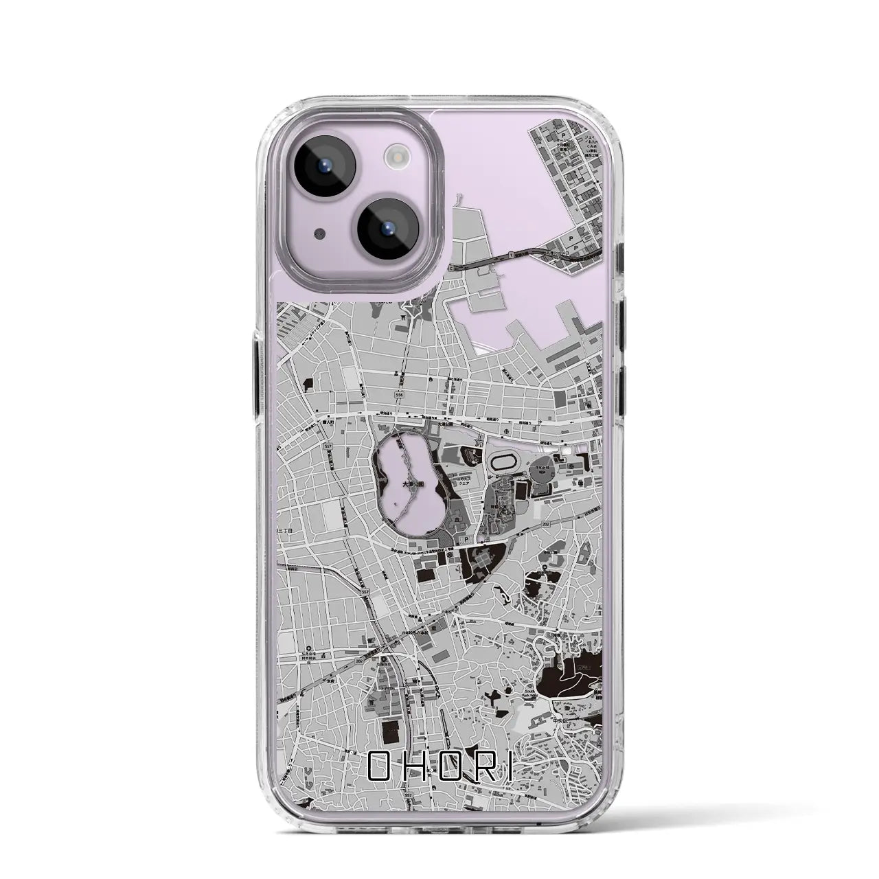 【大濠(福岡県)】地図柄iPhoneケース(MagSafeタイプ)