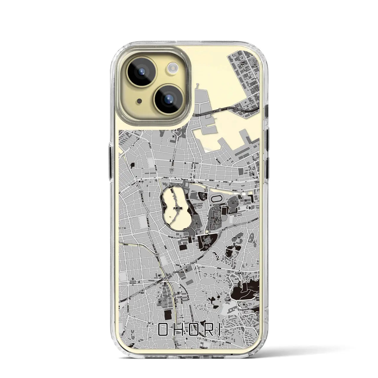 【大濠(福岡県)】地図柄iPhoneケース(MagSafeタイプ)