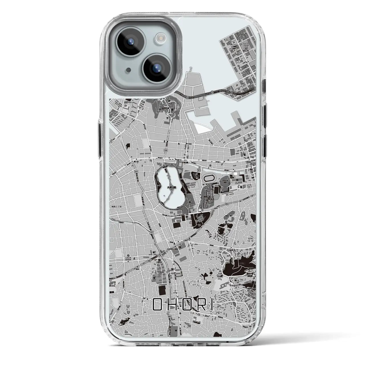 【大濠(福岡県)】地図柄iPhoneケース(MagSafeタイプ)