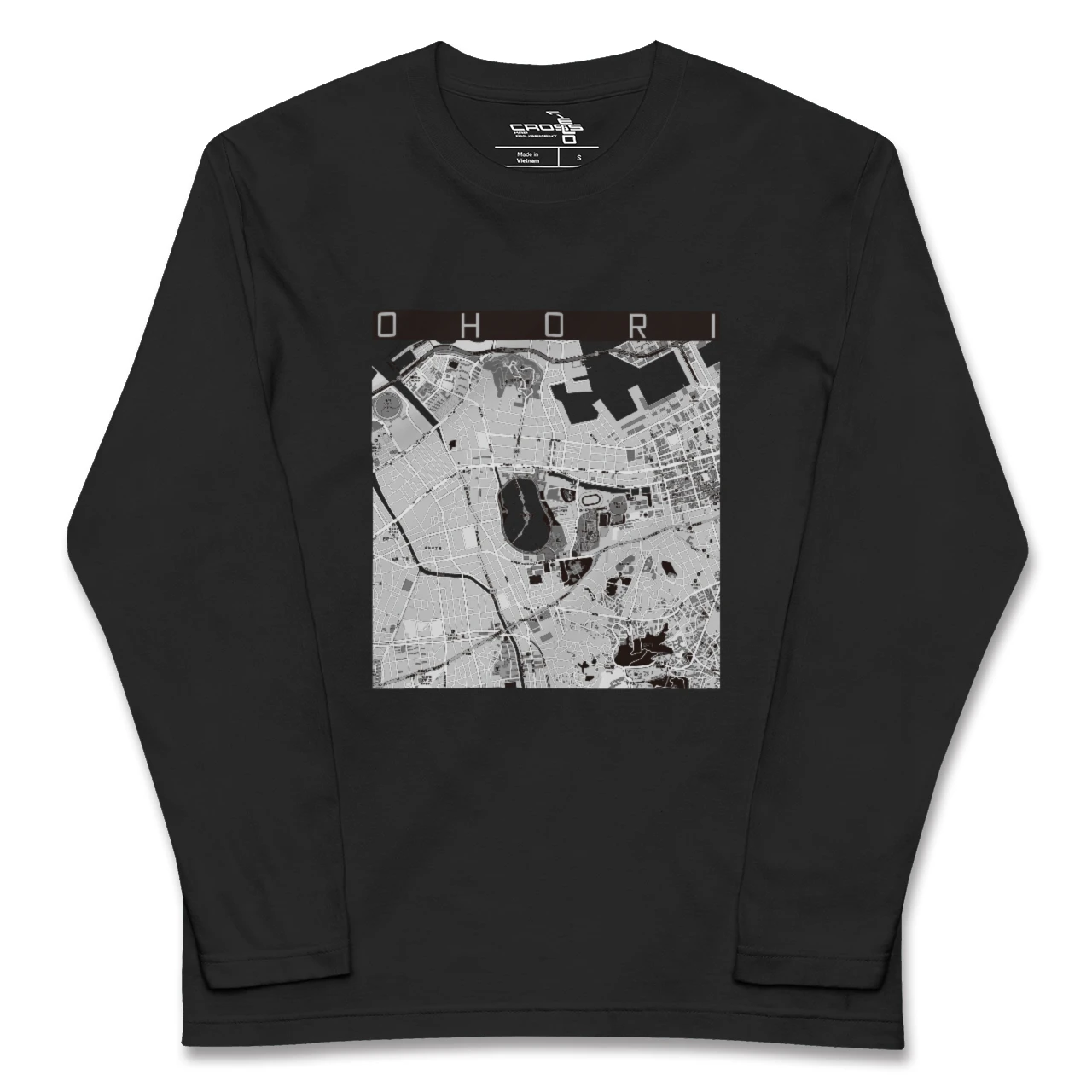 【大濠(福岡県)】地図柄ロングスリーブTシャツ