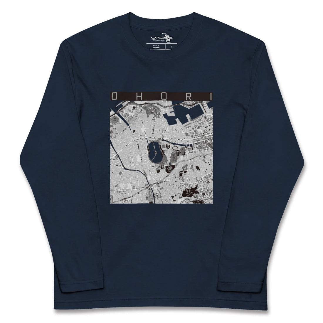 【大濠(福岡県)】地図柄ロングスリーブTシャツ