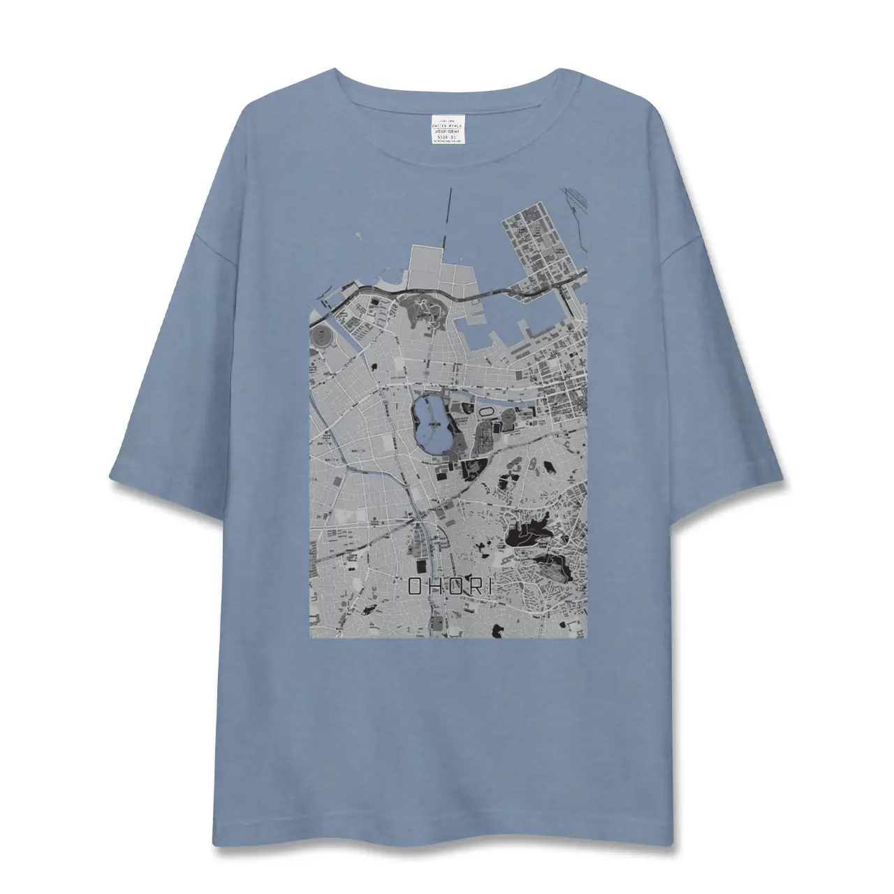 【大濠(福岡県)】地図柄ビッグシルエットTシャツ