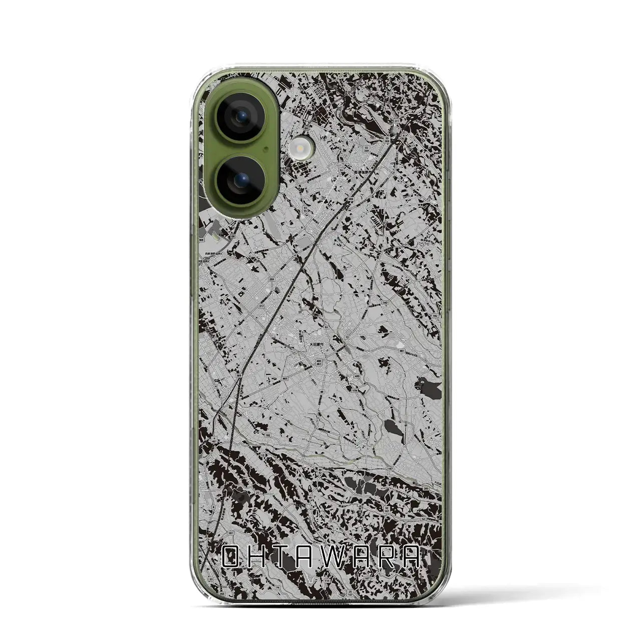【大田原(栃木県)】地図柄iPhoneケース(クリアタイプ)モノトーン・iPhone 17 Pro Max 用