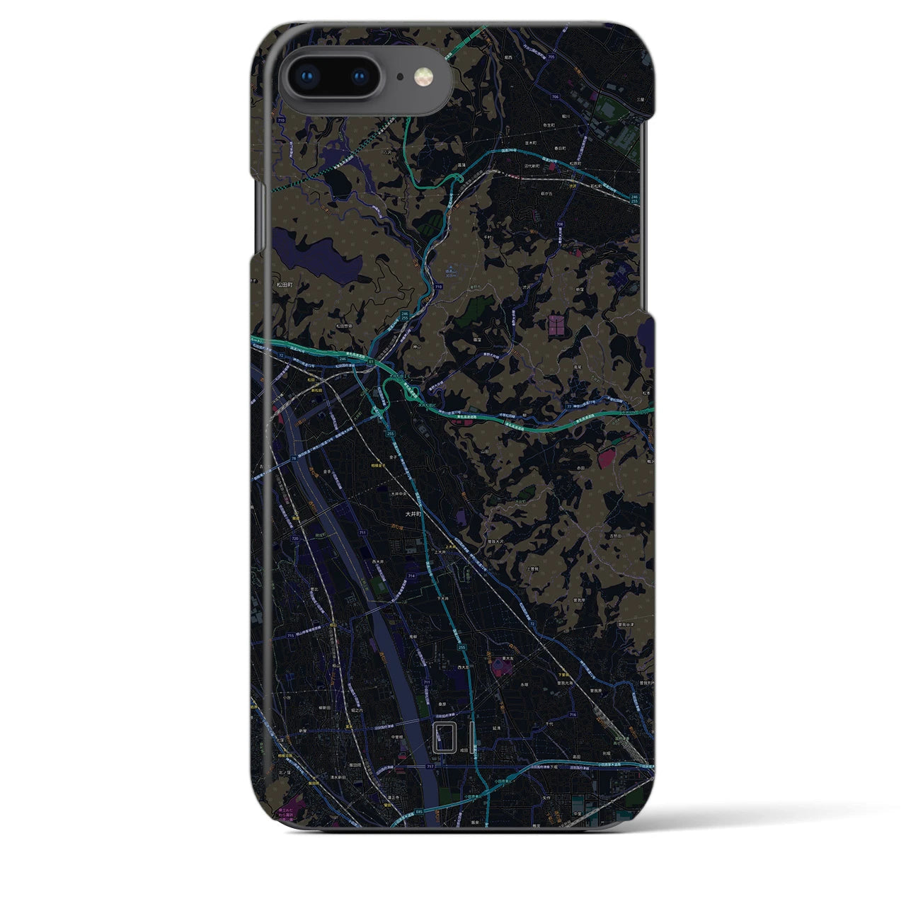 【大井(神奈川県)】地図柄iPhoneケース(バックカバータイプ)
