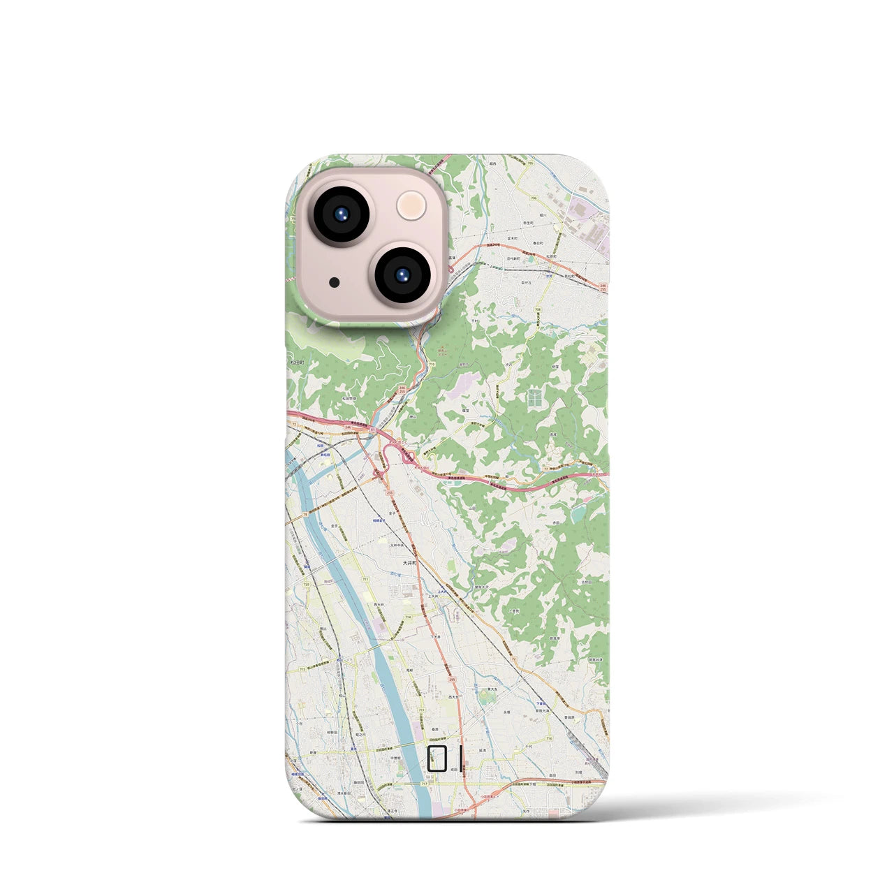 【大井(神奈川県)】地図柄iPhoneケース(バックカバータイプ)