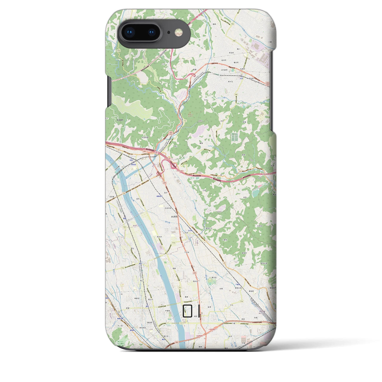 【大井(神奈川県)】地図柄iPhoneケース(バックカバータイプ)