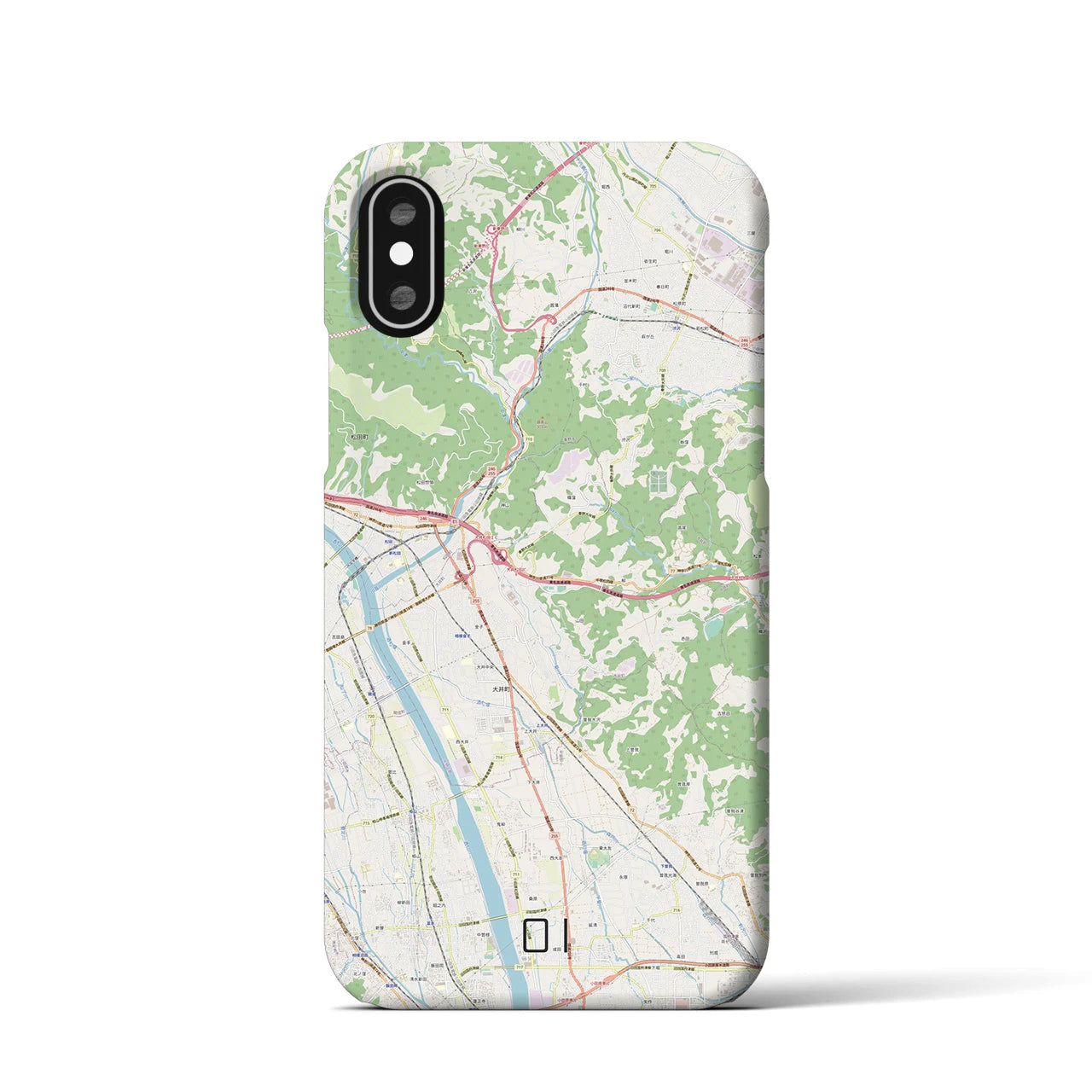 【大井(神奈川県)】地図柄iPhoneケース(バックカバータイプ)
