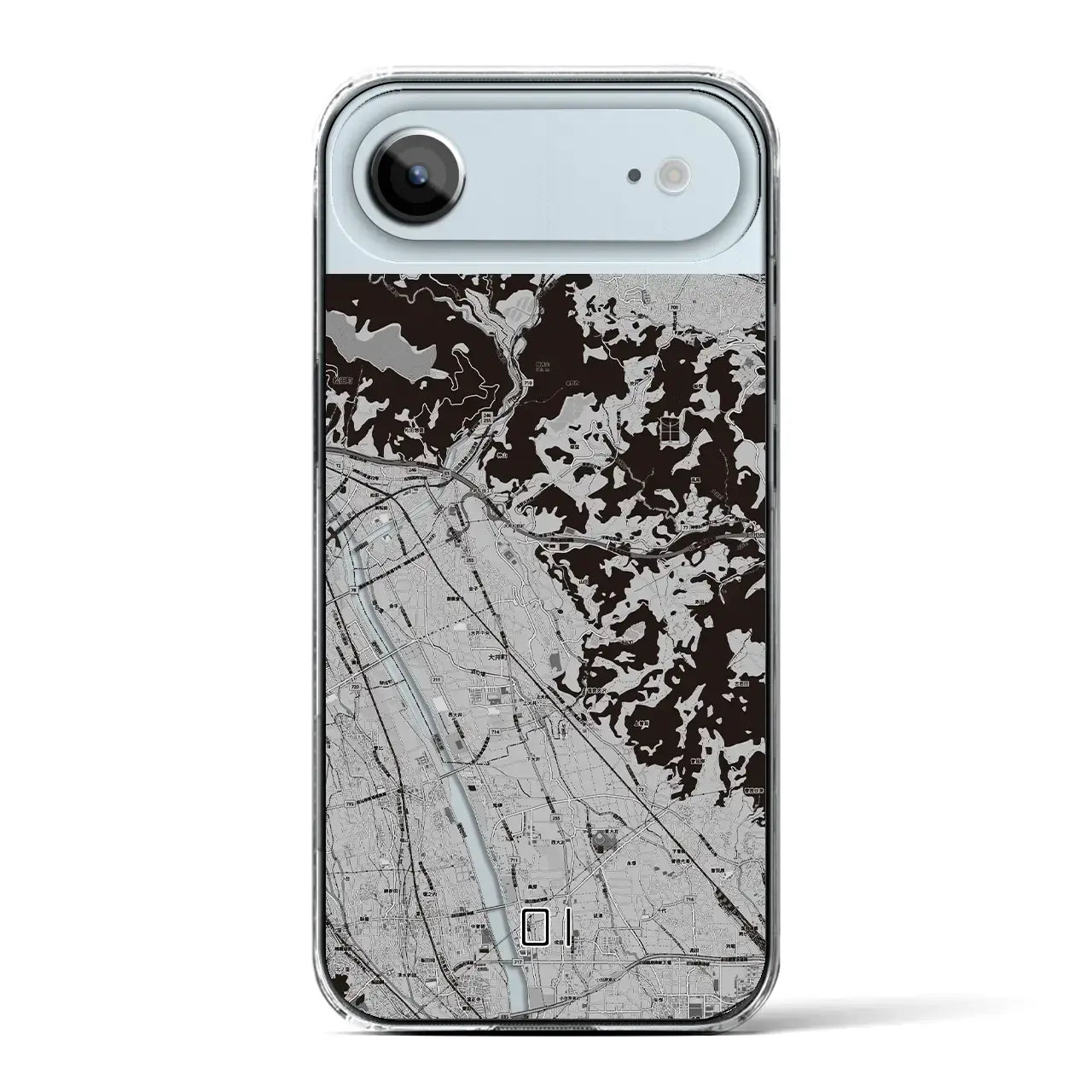 【大井(神奈川県)】地図柄iPhoneケース(クリアタイプ)モノトーン・iPhone 17 Pro Max 用