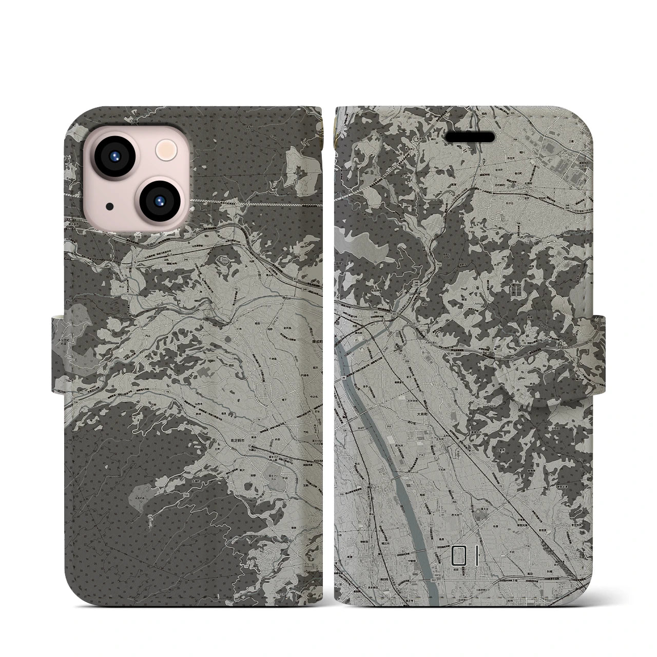 【大井(神奈川県)】地図柄iPhoneケース(手帳タイプ)