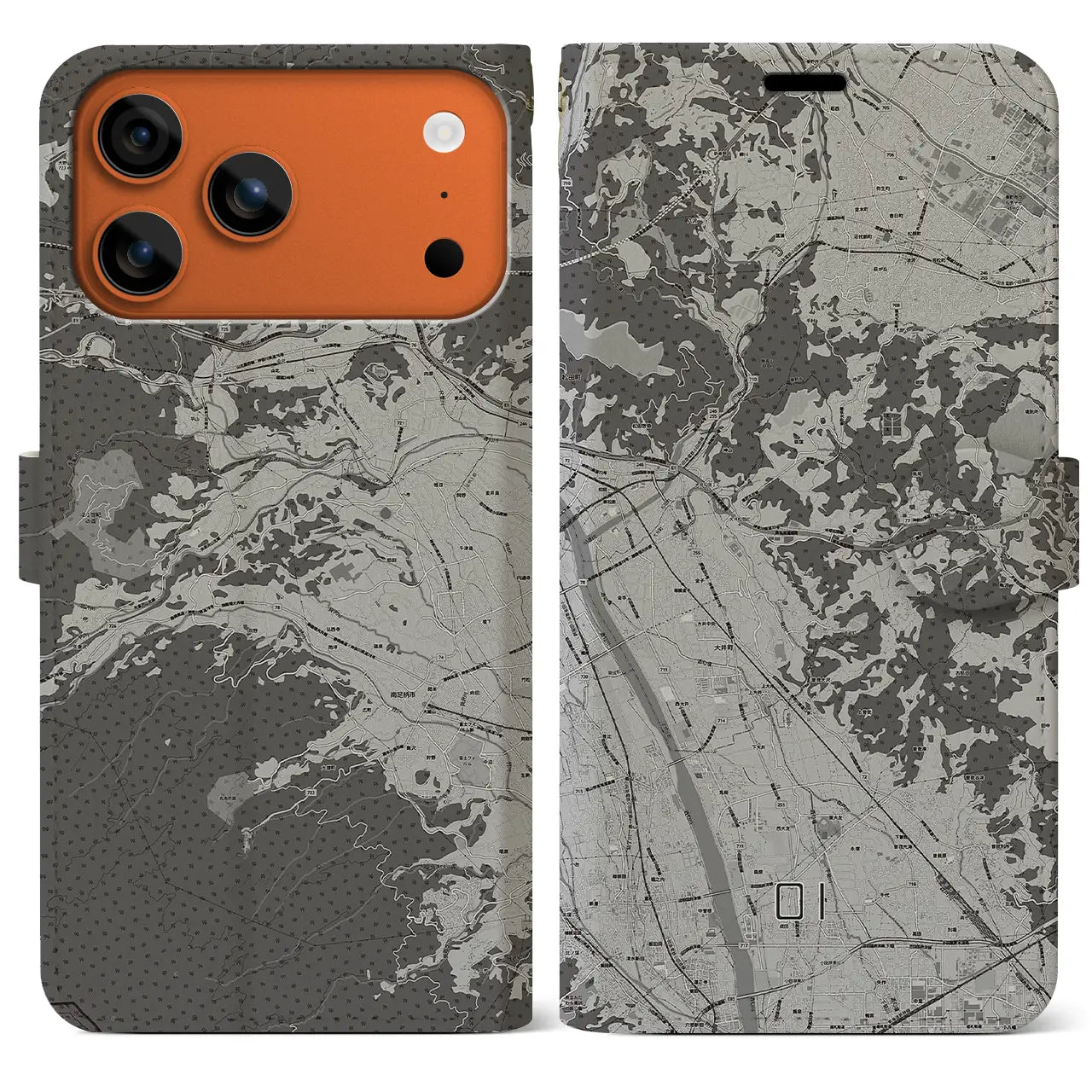 【大井(神奈川県)】地図柄iPhoneケース(手帳タイプ)