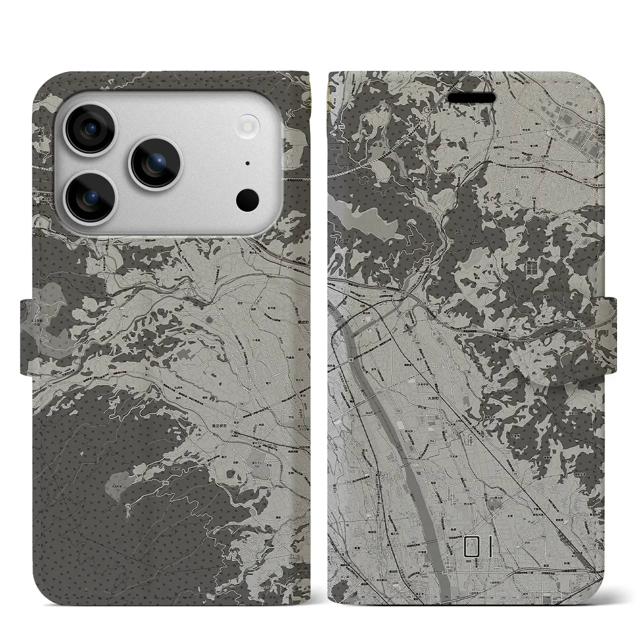 【大井(神奈川県)】地図柄iPhoneケース(手帳タイプ)