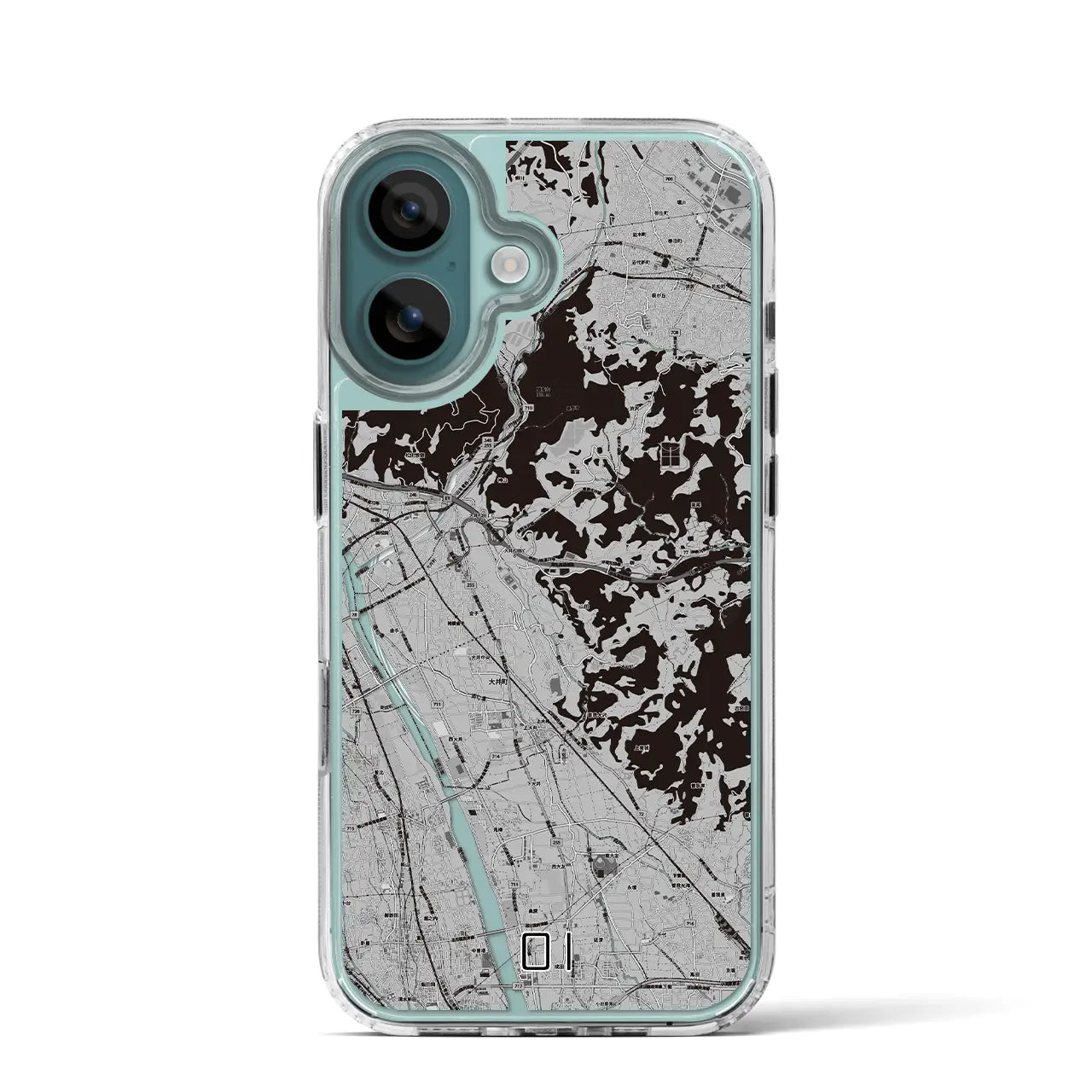 【大井(神奈川県)】地図柄iPhoneケース(MagSafeタイプ)モノトーン・iPhone 16 Pro 用